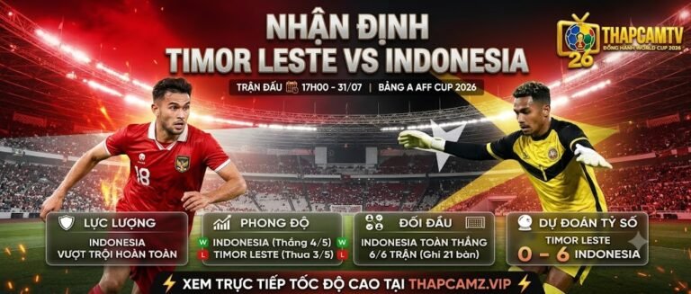 Nhận định tổng quan trận đấu Timor Leste vs Indonesia lúc 17h00 ngày 31/07 tại bảng A AFF Cup 2026.