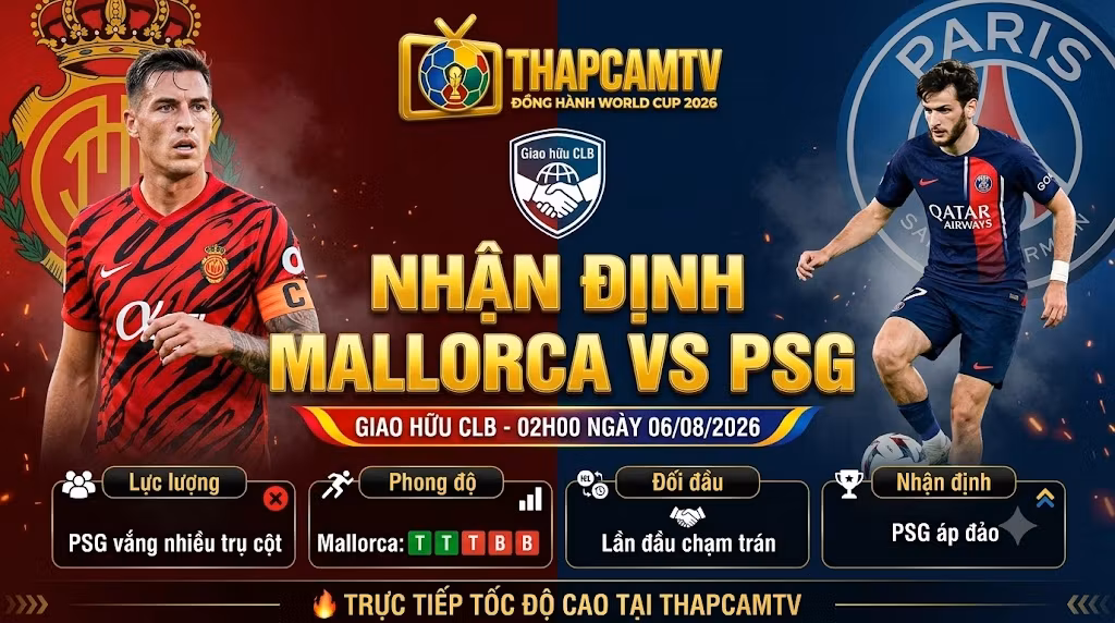 Nhận Định Mallorca vs PSG (02h00, 06/08/2026): Bài Test Khắc Nghiệt